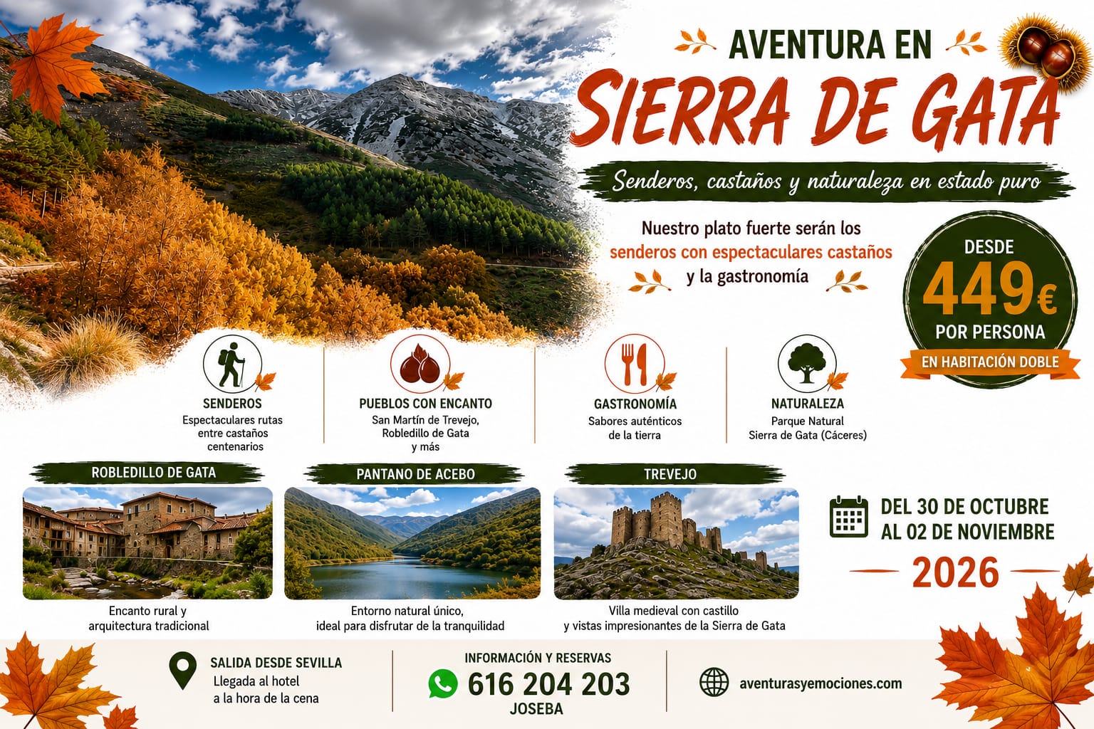 30/10/2026 - II Castaños y Pueblos de Leyendas Sierra de Gata ( Pioneros)