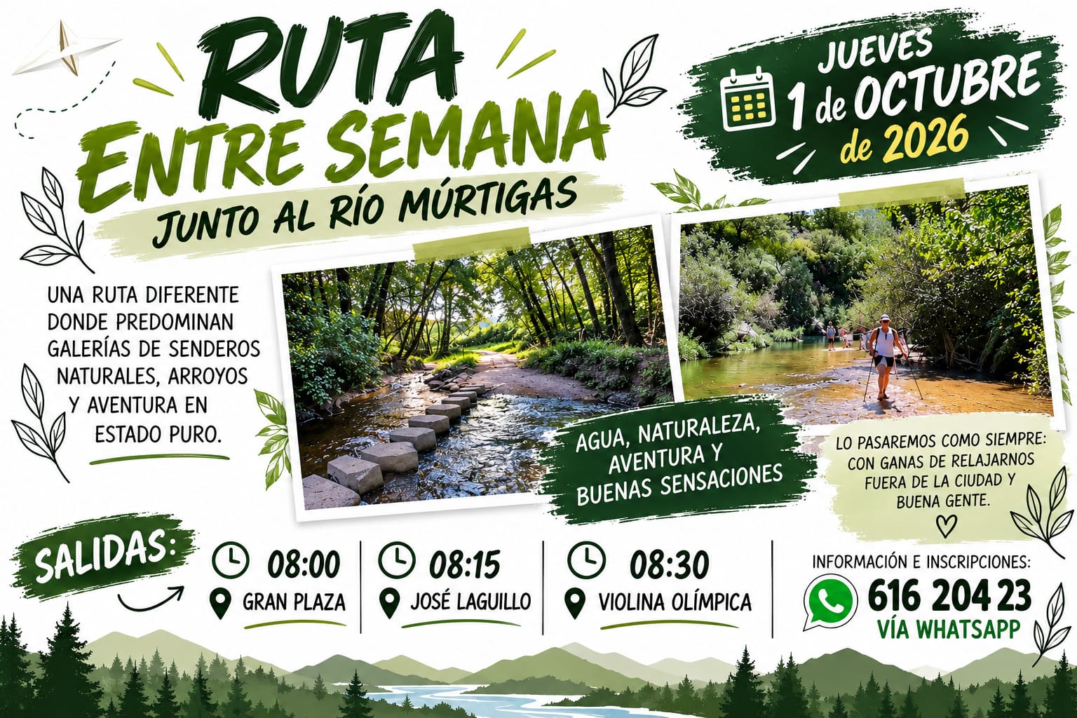 JUEVES 01/10/2026 RUTA JUNTO AL RIO MURTIGAS