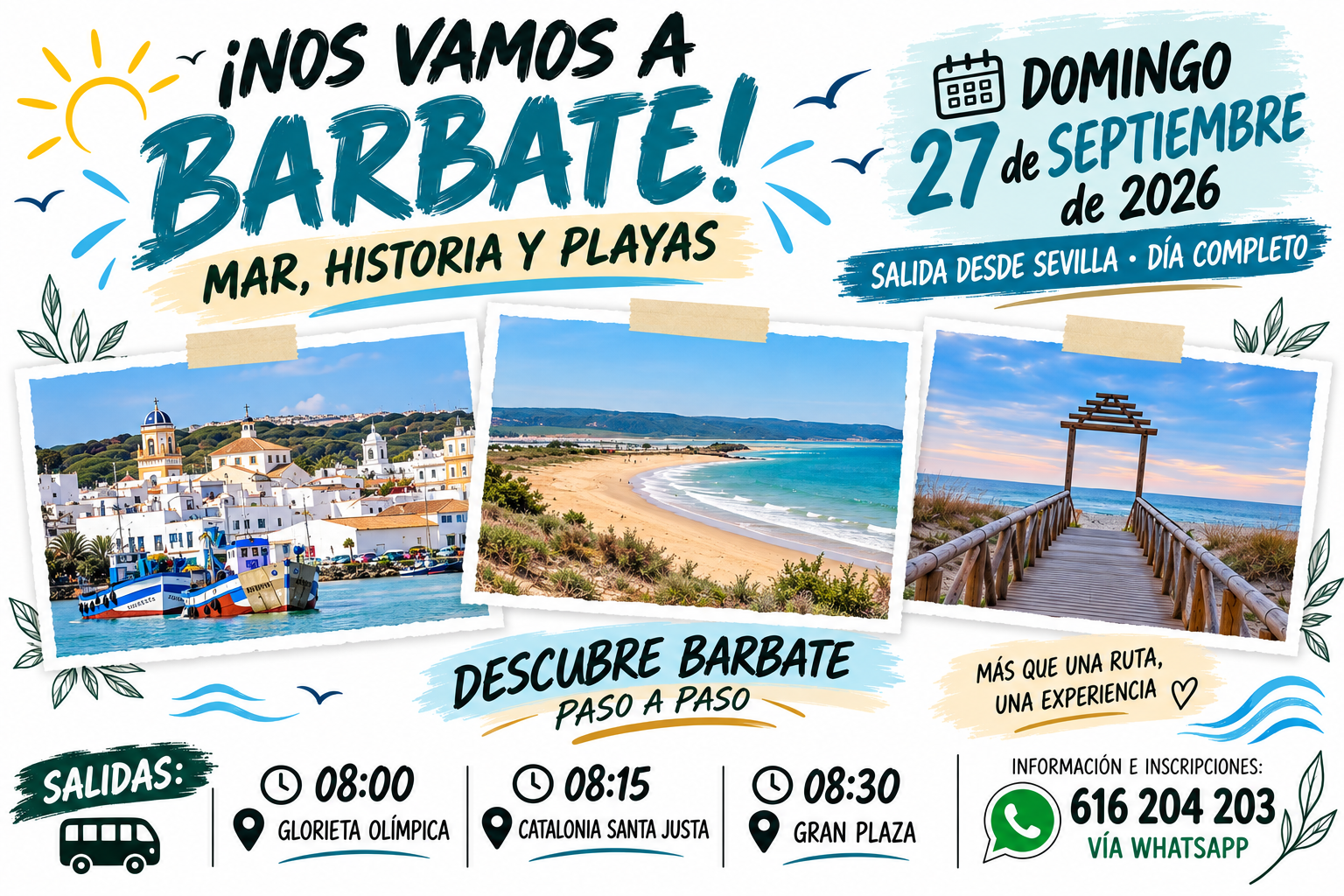 27/09/2026 RUTA BARBATE MAR HISTORIA Y PLAYAS